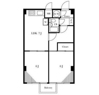 東京都新宿区上落合１丁目 賃貸マンション 2DK